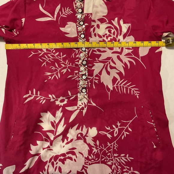 Soft Surroundings Pink Tunic Cover‎ Up Floral Print - Picture 4 of 11